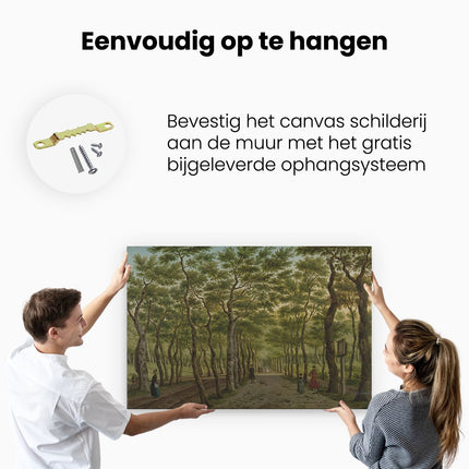 Canvas schilderij ophangen Het Herepad in het Haagse Bos - Paulus Constantijn la Fargue