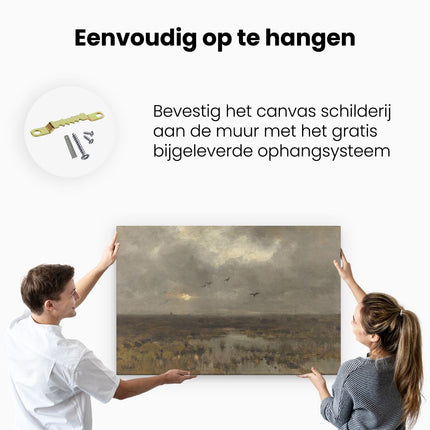 Canvas schilderij ophangen Het Moeras - Anton Mauve