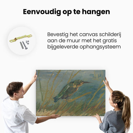 Canvas schilderij ophangen IJsvogel aan de Waterkant - Vincenct van Gogh