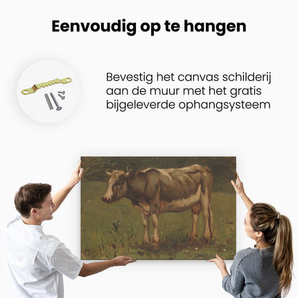 Canvas schilderij ophangen Koe - Anton Mauve