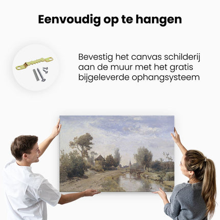 Canvas schilderij ophangen Landschap bij Kortenhoef - Paul Joseph Constantin Gabriël