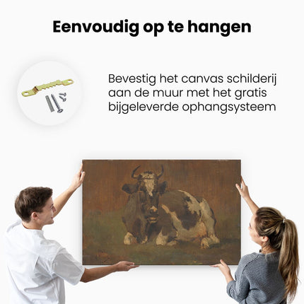 Canvas schilderij ophangen Liggende Koe - Anton Mauve