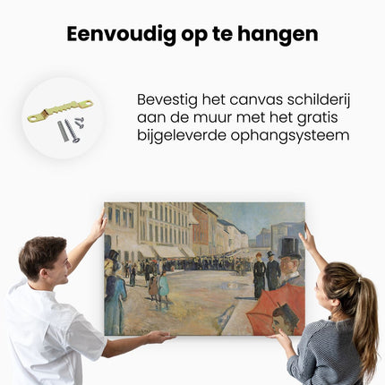 Canvas schilderij ophangen Muziek op de Karl Johan Straat - Edvard Munch