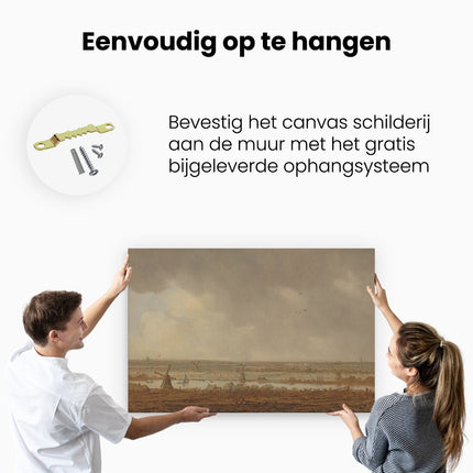 Canvas schilderij ophangen Polderlandschap - Jan van Goyen