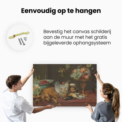 Canvas schilderij ophangen Stilleven met Dood Wild , Vruchten en Groenten - Frans Snijders