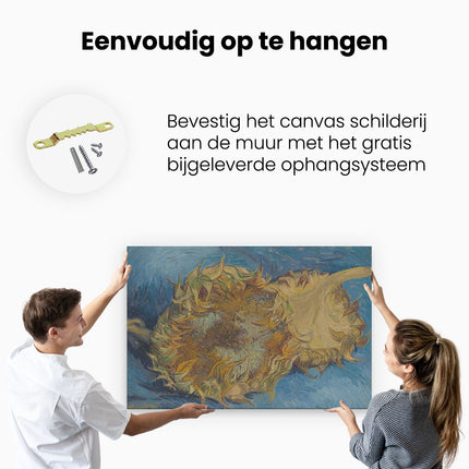 Canvas schilderij ophangen Twee Afgesneden Zonnebloemen - Vincent van Gogh