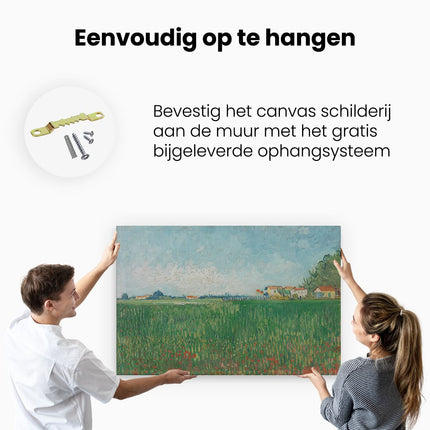 Canvas schilderij ophangen Veld met Klaprozen - Vincent van Gogh