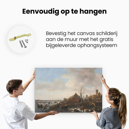 Canvas schilderij ophangen Winterlandschap - Jan Steen