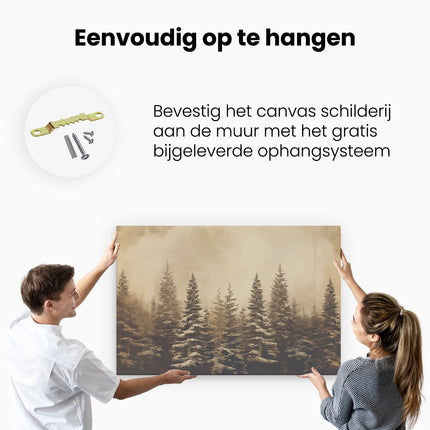 Canvas schilderij ophangen Bos in de Winter