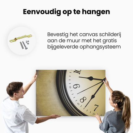 Canvas schilderij ophangen Vintage Klok