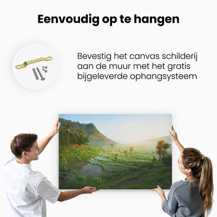 Canvas schilderij ophangen Rijstvelden in Bali - Natuur