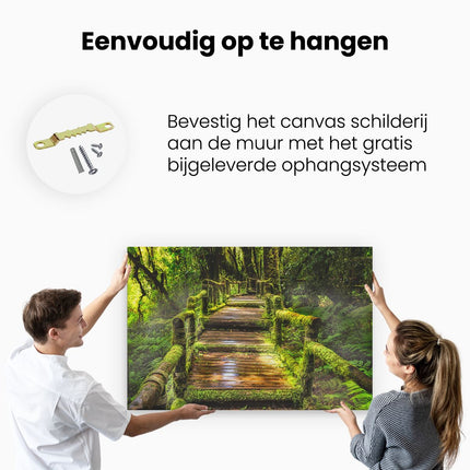 Canvas schilderij ophangen Regenwoud Brug in Thailand