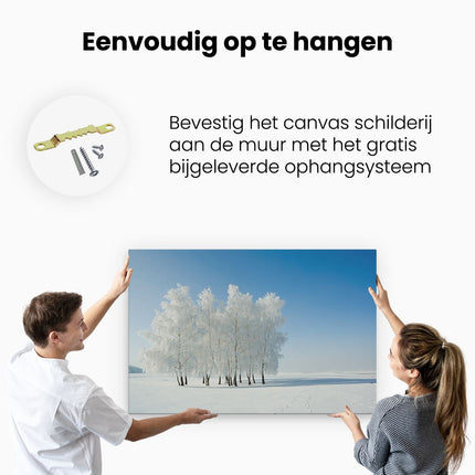 Canvas schilderij ophangen Winter Landschap van Bomen