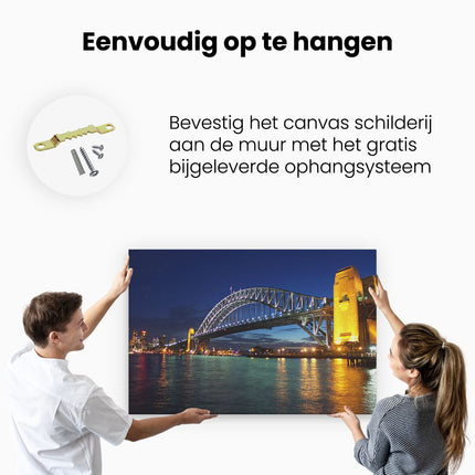 Canvas schilderij ophangen Brug Sydney