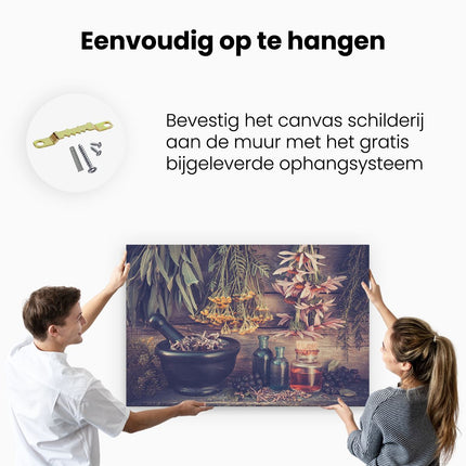 Canvas schilderij ophangen Silleven van de Wijnoogst