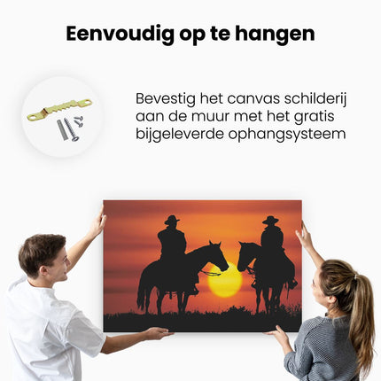 Canvas schilderij ophangen Twee Cowboys