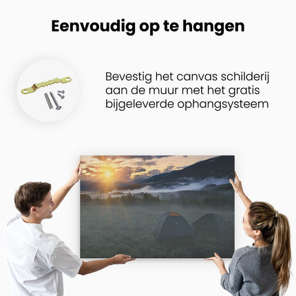 Canvas schilderij ophangen Kamperen in het Wild - Natuur