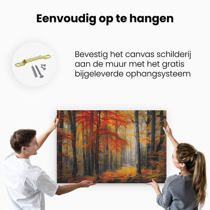 Canvas schilderij ophangen Bos in de Herfst