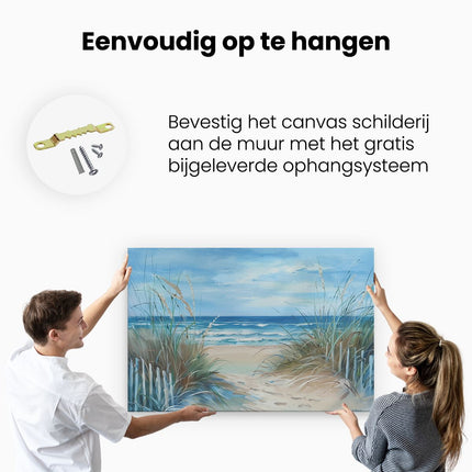 Canvas schilderij ophangen Kunstwerk van een Pad naar het Strand