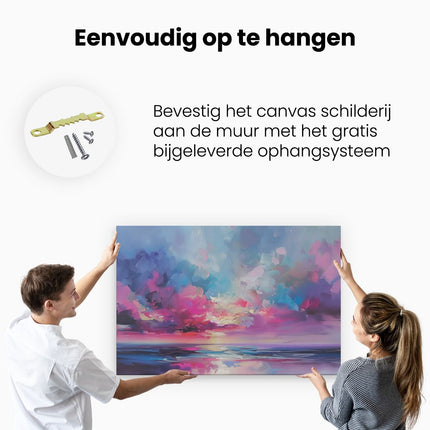 Canvas schilderij ophangen Abstract Kunstwerk van een Zonsondergang