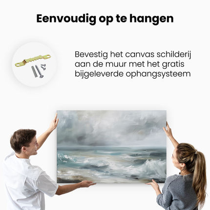 Canvas schilderij ophangen Abstract Kunstwerk van een Stormachtige Zee