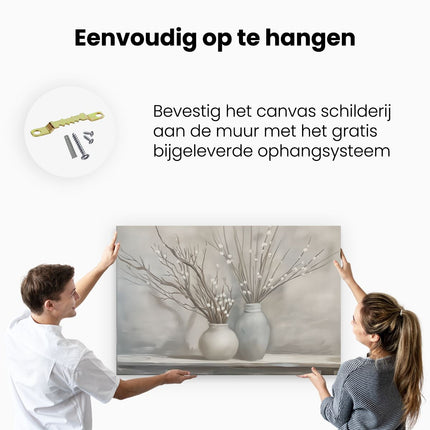 Canvas schilderij ophangen Twee Vazen ​​Met Takken Erin