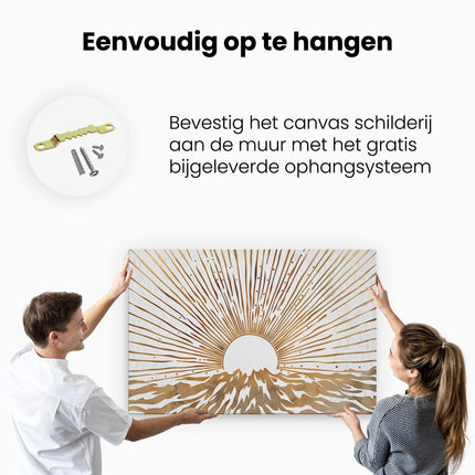 Canvas schilderij ophangen De Zon komt op boven het Water