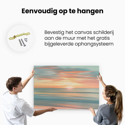 Canvas schilderij ophangen Zonsondergang boven de Oceaan