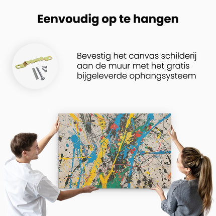 Canvas schilderij ophangen Spetterende Kunstwerken