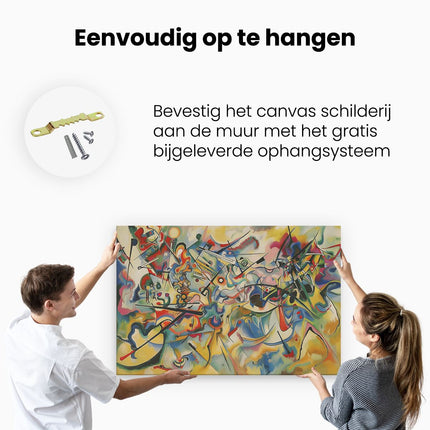 Canvas schilderij ophangen Kleurrijk Kunstwerk met veel Verschillende Kleuren