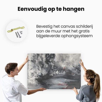 Canvas schilderij ophangen Abstract Kunstwerk in Zwart en Wit