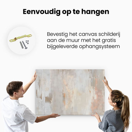 Canvas schilderij ophangen Witte, Beige en Bruine Abstracte Achtergrond