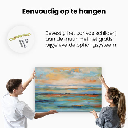 Canvas schilderij ophangen Abstract Kunstwerk van een Blauwe Lucht en Wolken