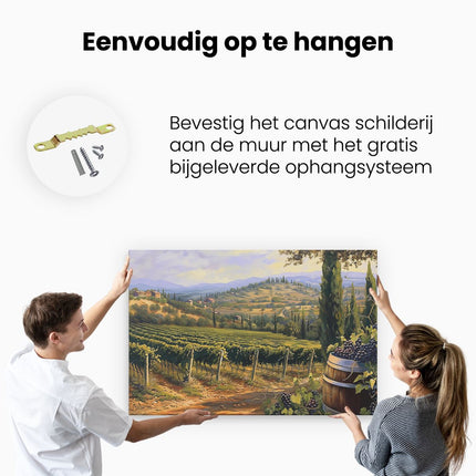 Canvas schilderij ophangen Kunstwerk van een Wijngaard