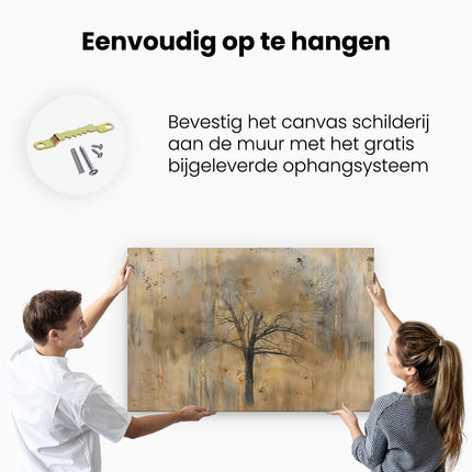 Canvas schilderij ophangen Abstract Kunstwerk van een Boom