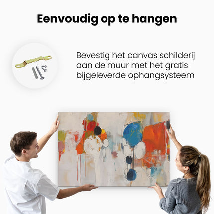 Canvas schilderij ophangen Abstract Kunstwerk met veel Kleuren