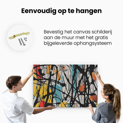 Canvas schilderij ophangen Abstract Kunstwerk met veel Kleuren