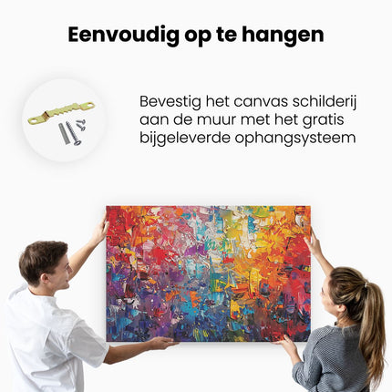 Canvas schilderij ophangen Kleurrijk Abstract Kunstwerk