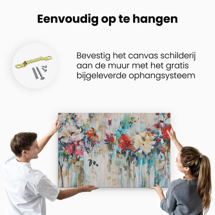 Canvas schilderij ophangen Abstract Kunstwerk van Bloemen