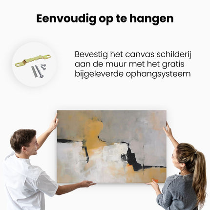 Canvas schilderij ophangen Abstract Kunstwerk van een Vrouw in Zwart Wit