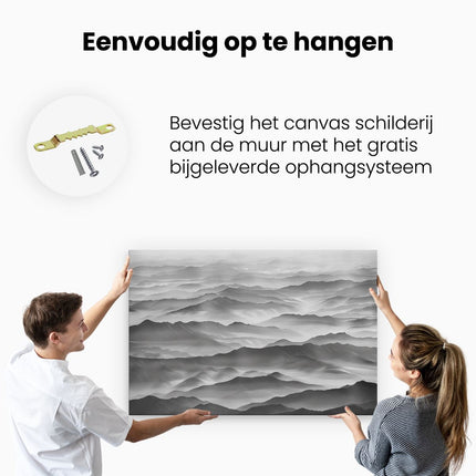 Canvas schilderij ophangen Zwart Wit Beeld van Bergen