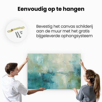 Canvas schilderij ophangen Abstract Kunstwerk van Blauw en Groen