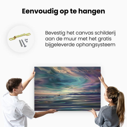 Canvas schilderij ophangen Kunstwerk van een Walvis in de Oceaan