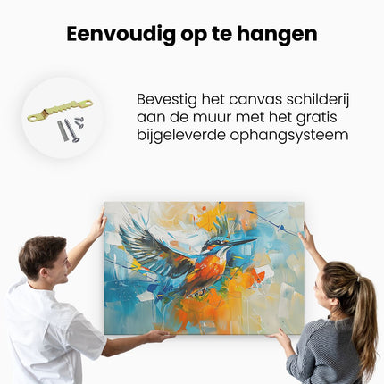 Canvas schilderij ophangen Kunstwerk van een Vogel