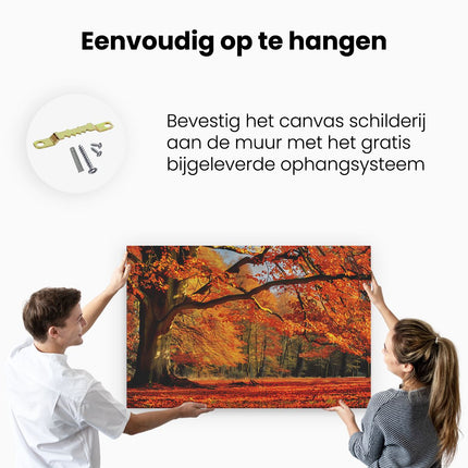 Canvas schilderij ophangen Boom met Bladeren