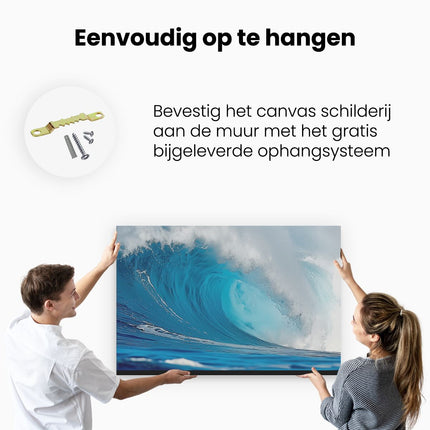 Canvas schilderij ophangen Golf Breekt in de Oceaan
