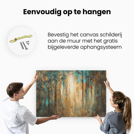 Canvas schilderij ophangen Abstract Kunstwerk van een Bos