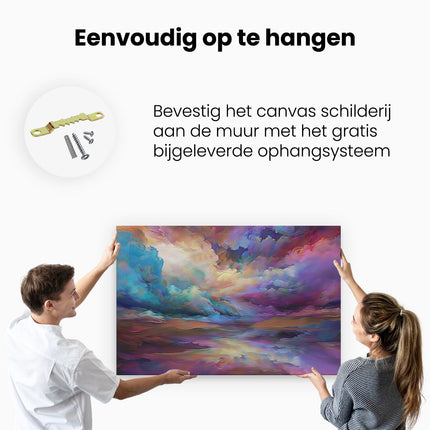 Canvas schilderij ophangen Kleurrijke Wolken in de Lucht