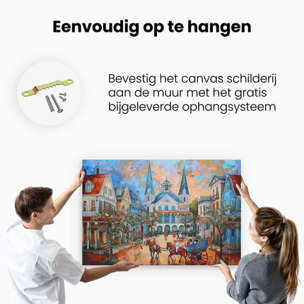 Canvas schilderij ophangen Kunstwerk van een Paardenkoets in Charleston, Zuid-Carolina