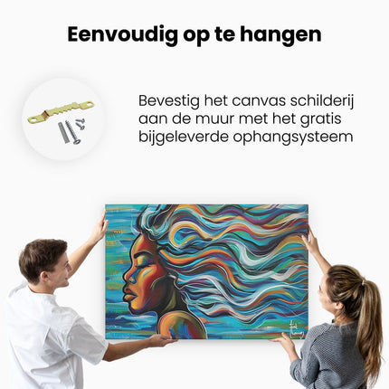 Canvas schilderij ophangen Abstract Kunstwerk van het haar van een Vrouw
